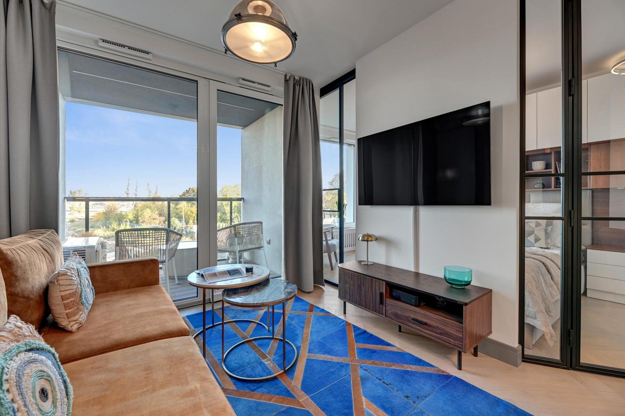 Chlebova - Riverside View Terrace, Free Parking, Gym & Kidsplay By Downtown Apartments Gdansk Oda fotoğraf